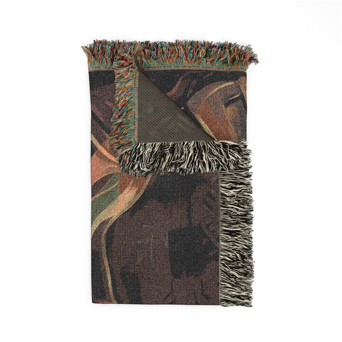 Afrocentric Partner Dance Woven Blanket | Abstract Figures, Boho Tribal Home Decor