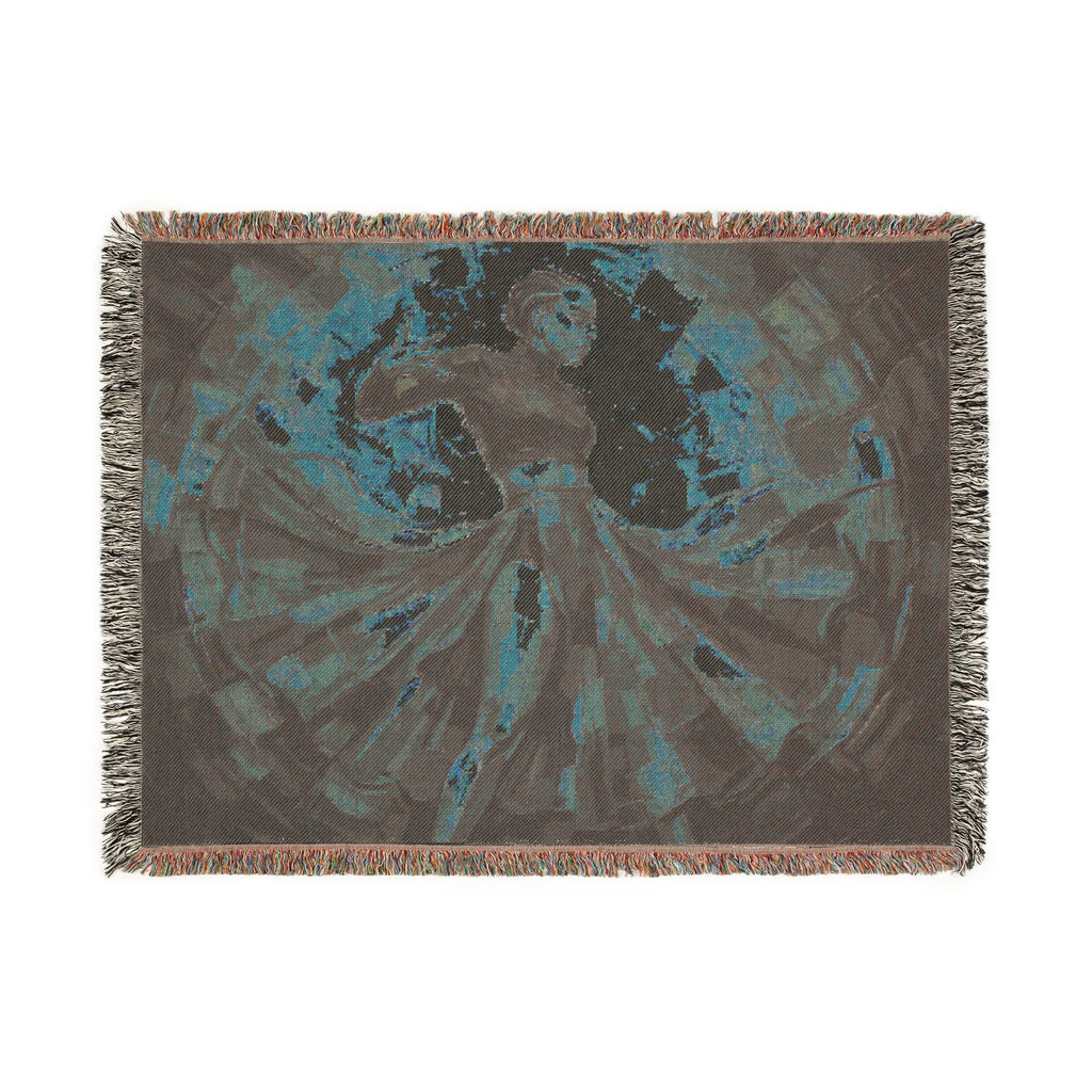 Afro-Latin Dancer Woven Blanket | Abstract Impasto Oil Painting