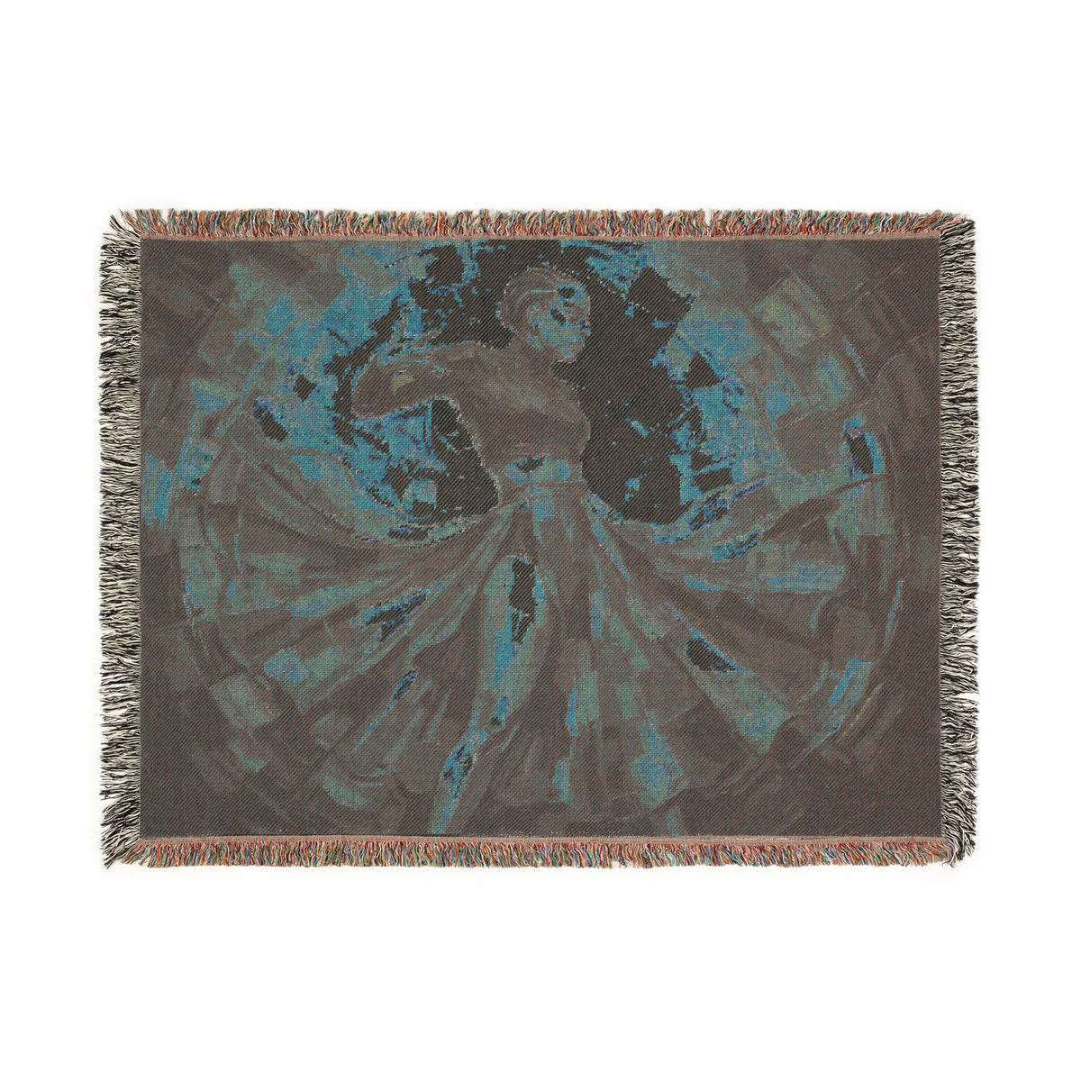 Afro-Latin Dancer Woven Blanket | Abstract Impasto Oil Painting