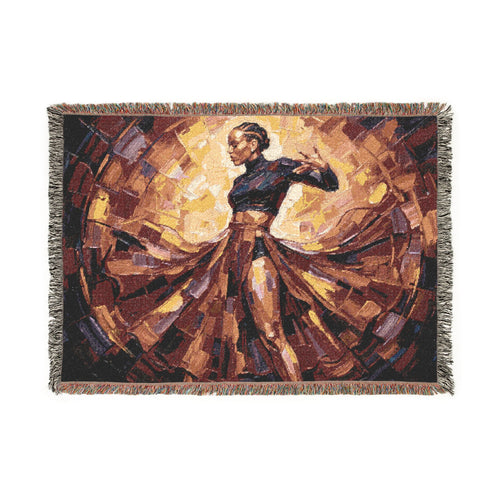 Afro-Latin Dancer Woven Blanket | Abstract Impasto Oil Painting