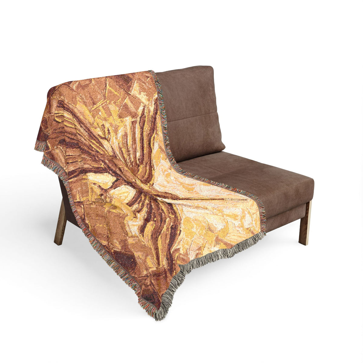 Nazca Lines Hummingbird abstract oil painting Woven Blanket | Peruvian folkloric desert palette