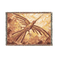 Nazca Lines Hummingbird abstract oil painting Woven Blanket | Peruvian folkloric desert palette