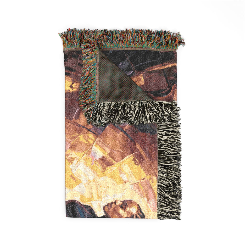 Afro-Latin Dancer Woven Blanket | Abstract Impasto Oil Painting