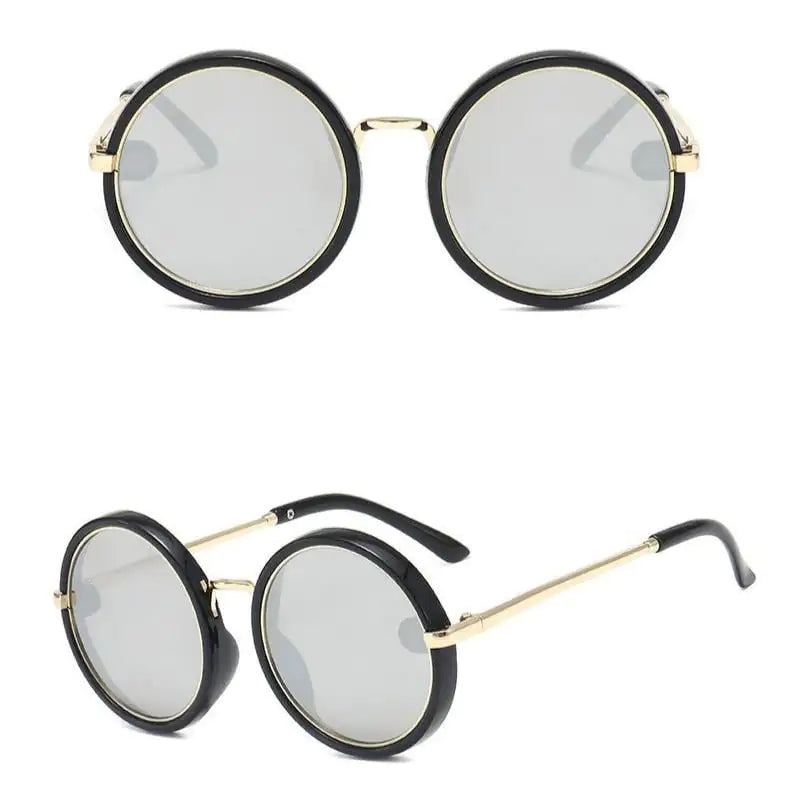 Colorful Round Frame Metal Sunglasses for Kids