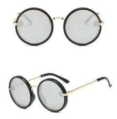 Colorful Round Frame Metal Sunglasses for Kids