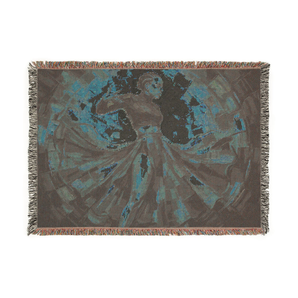 Afro-Latin Dancer Woven Blanket | Abstract Impasto Oil Painting