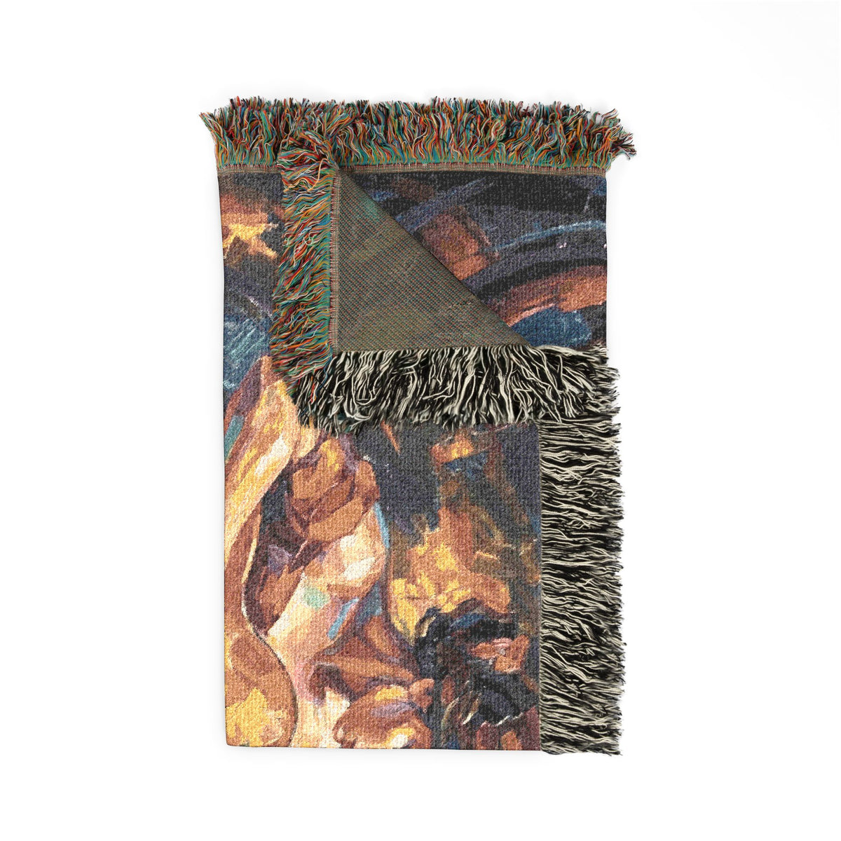Flamenco Guitar Woman Woven Blanket | Abstract Spanish Oil Painting