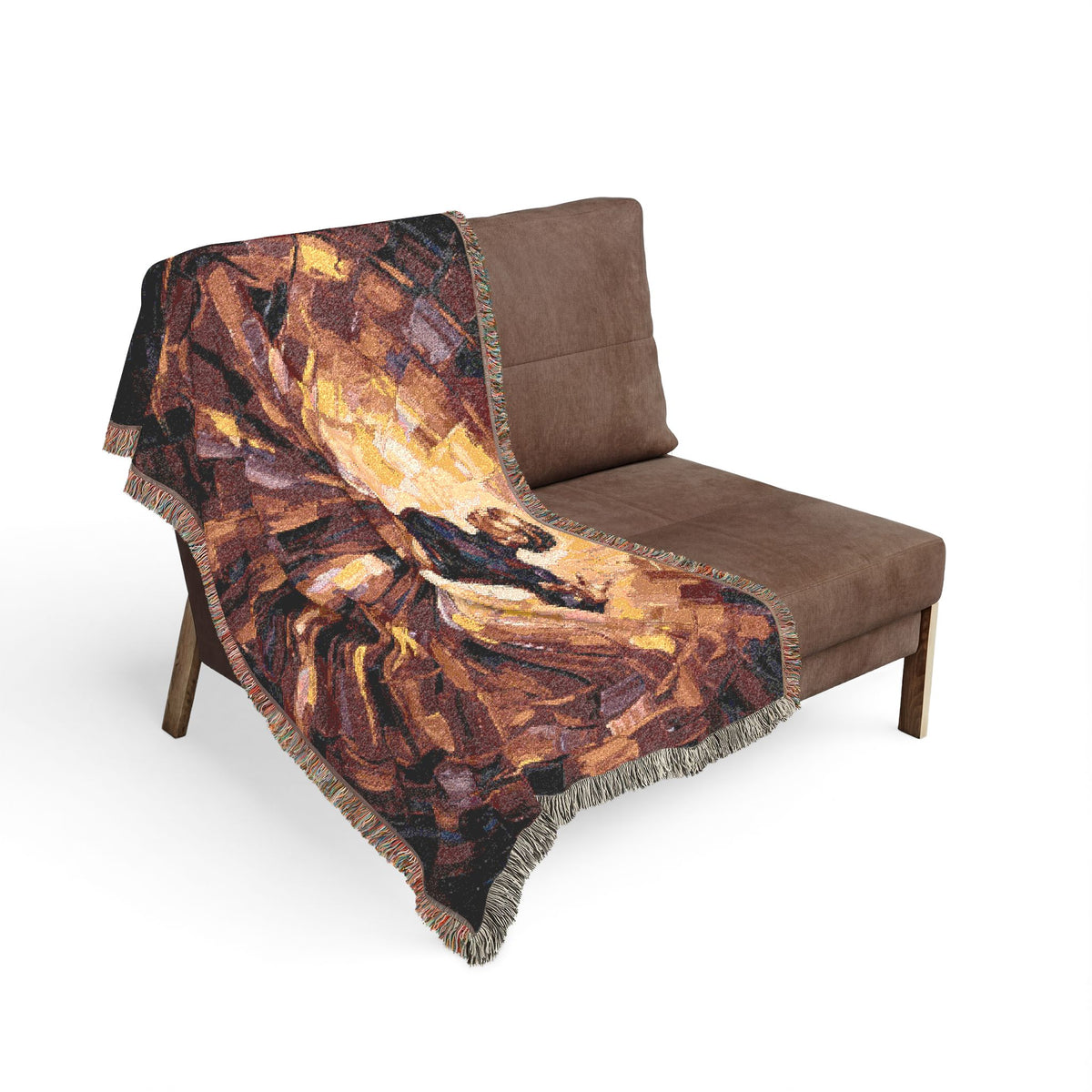 Afro-Latin Dancer Woven Blanket | Abstract Impasto Oil Painting