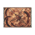 Nazca Lines inspired Hummingbird Woven Blanket | Abstract Peruvian Geoglyph Oil Painting