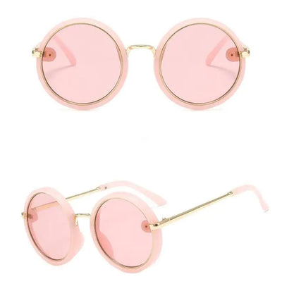 Colorful Round Frame Metal Sunglasses for Kids