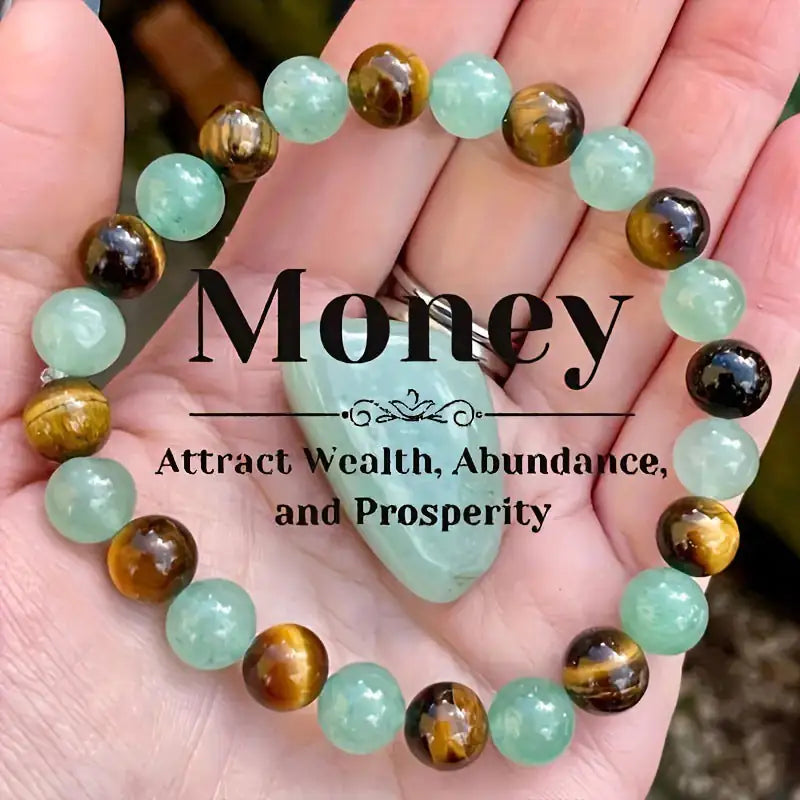 Citrine & Malachite Natural Stone Bead Bracelet