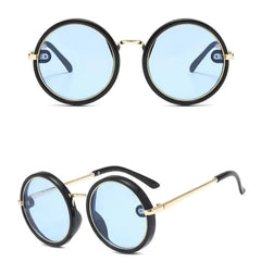 Colorful Round Frame Metal Sunglasses for Kids