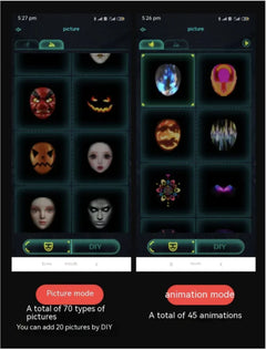 LED Face-Changing Halloween Mask – Full-Color Luminous Party Mask for Festivals & Events