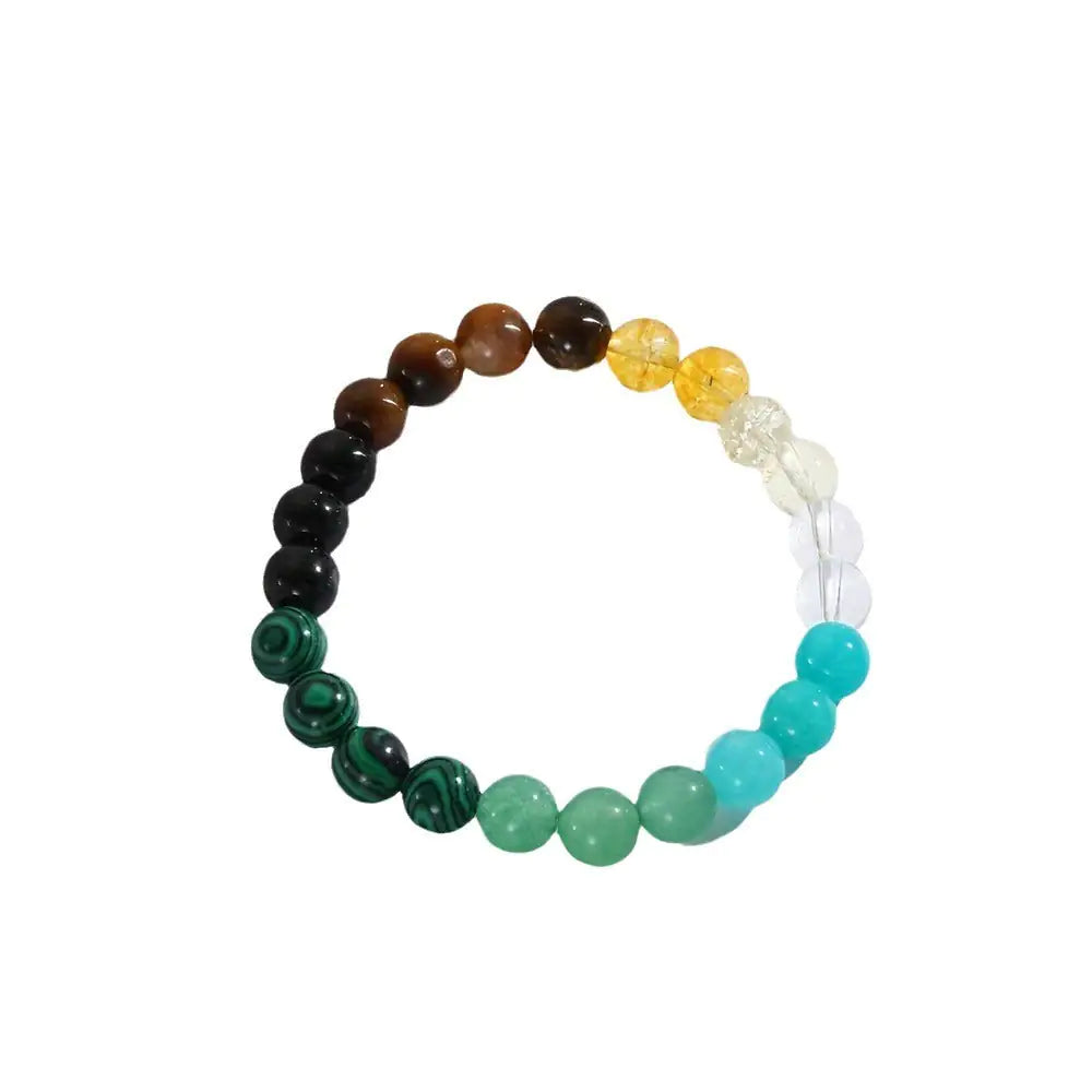 Citrine & Malachite Natural Stone Bead Bracelet