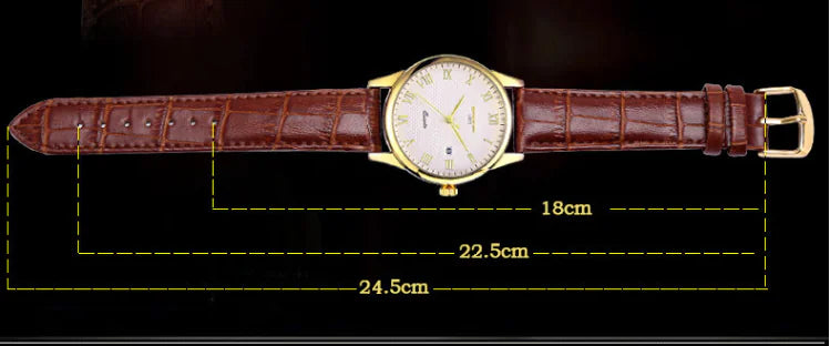Waterproof Couple's Watch with Leather Strap