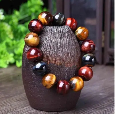 Tiger Eye Natural Stone Beaded Bracelet, His & Hers