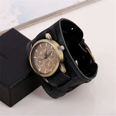 Retro Cowhide Punk Wrist Watches for Men