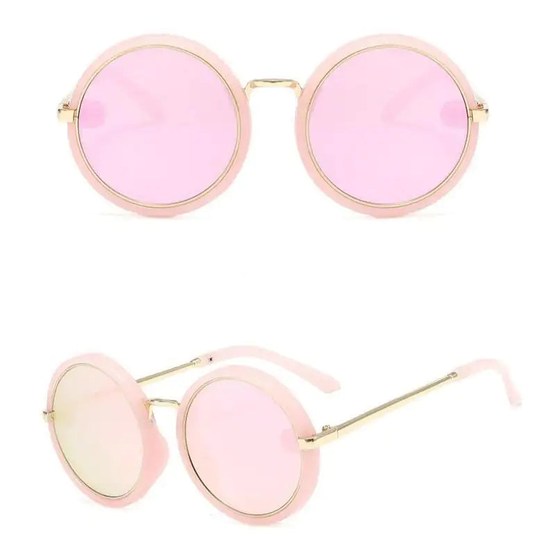 Colorful Round Frame Metal Sunglasses for Kids