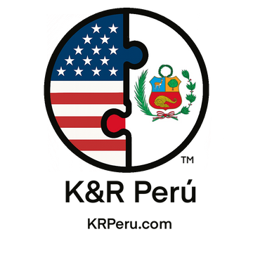 K&R Peru logo combining United States and Peruvian heritage