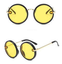 Colorful Round Frame Metal Sunglasses for Kids