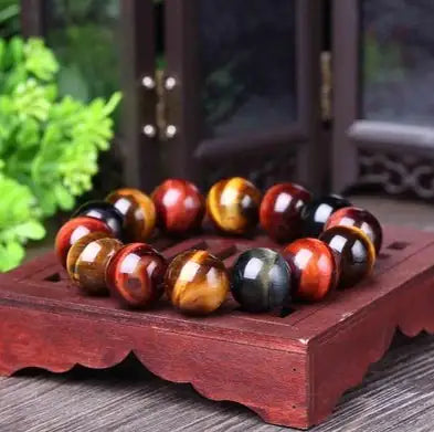 Tiger Eye Natural Stone Beaded Bracelet, His & Hers