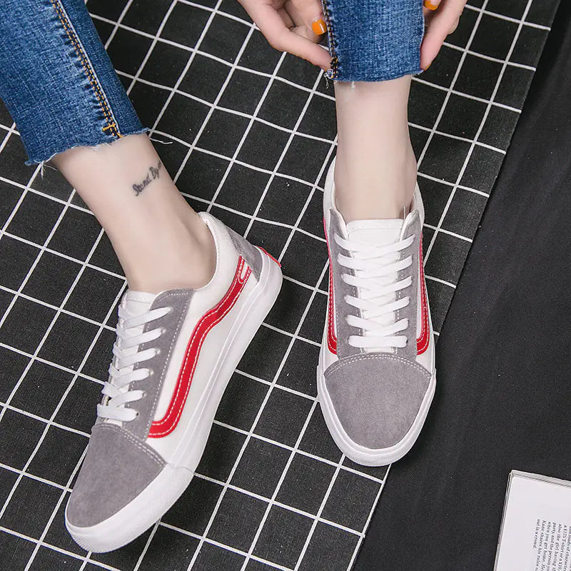 Classic Black & White Low-Top Canvas Sneakers