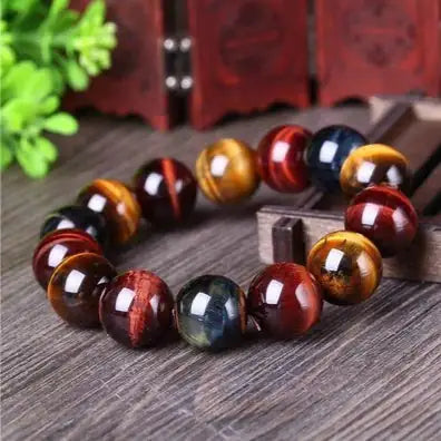 Tiger Eye Natural Stone Beaded Bracelet, His & Hers